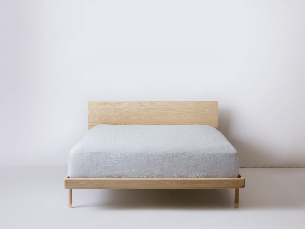 Simple Bed - Modern Platform Bed with Brass Feet | Kalon Studios US